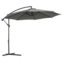 Outsunny Zonnescherm afneembare parasol, zweefparasol, zwengelparasol met handkruk, grijs