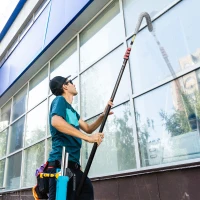 HOMCOM 4 Pieces Extendable Feather Duster with Aluminium Telescopic Pole 69"- 284", Microfiber Duster Cleaning Kit with Bendable Head for Cleaning High Ceiling Fans, Blinds, Cobweb(m-2)