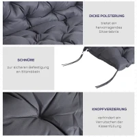 Poduszka na ławkę lub huśtawkę ogrodową szara Outsunny(m-6)