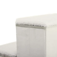 PawHut® SCHODY DLA ZWIERZĄT DOMOWYCH SCHODKI PODEST DLA KOTA SKŁADANY SCHOWEK MDF biały 40 x 54 x 48 cm(m-9)