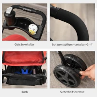 PawHut opvouwbare hondenbuggy rood 67 x 45 x 96 cm(m-7)