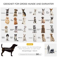 PawHut pet buggy hondenbuggy met 4 wielen hondentrolley voor middelgrote en grote honden opvouwbaar Oxford blauw + zwart 104,5 x 68,5 x 110 cm(m-6)