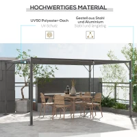 Outsunny partytent met lamellendak, grijs, 4 x 3 x 2 m(m-5)