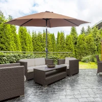 Parasol ogrodowy przeciwsłoneczny zginany z korbką ręczną stal 180/㎡ poliester brąz Outsunny(m-2)