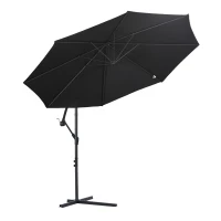 Parasol przeciwsłoneczny odpinany parasol na wysięgniku parasol na korbkę z korbką ręczną czarny(m-11)