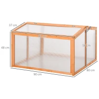 Outsunny koude frame kas met deksel hout polycarbonaat(m-3)