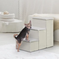 PawHut Huisdierentrap inklapbaar kattentrap hondentrap dierentrap met opbergruimte 2 kleuren(m-10)