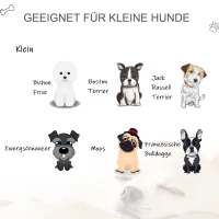 Huisdierenbed met luifel verhoogd hondenbed hondenligbed ademend taft-stof(m-7)