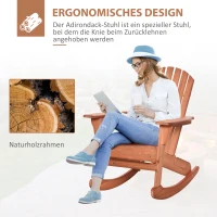 Outsunny adirondack tuinstoel naturel 77 x 94 x 97 cm(m-5)