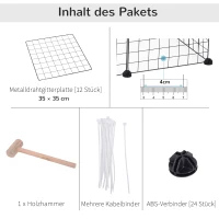 Kojec klatka dla małych zwierząt metalowa kratka wybieg dowolny kształt czarny 106 x 73 x 36 cm PawHut®(m-7)