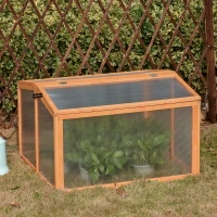 Outsunny koude frame kas met deksel hout polycarbonaat(m-10)