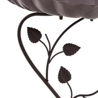 Vogeldrinkschaal vogelbad lotusbladvorm decoratie tuin metaal brons(m-9)