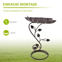 Vogeldrinkschaal vogelbad lotusbladvorm decoratie tuin metaal brons(m-7)