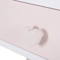 HOMCOM kinderkaptafel met spiegel, make-up tafel, bureau, kaptafel, 2 lades, massief hout wit 69 x 49 x 136 cm(m-9)