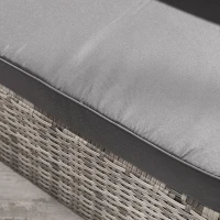 Outsunny komplet wypoczynkowy z technorattanu 6-cz. Zestaw mebli ogrodowych w kolorze szarym(m-8)