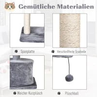 Drzewo dla kota 3 poziomy drzewo dla kota jaskinia dla kota sizalowe słupki deska do drapania plusz kolor szary(m-6)