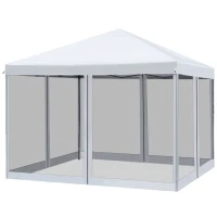 Paviljoen partytent 3 x 3 m vouwtent tuinpaviljoen incl. zijwanden wit(m-1)
