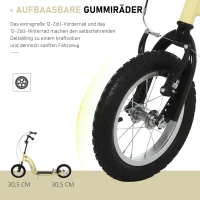 HOMCOM step kinderscooter scooter stadsscooter luchtbanden verstelbaar beige(m-7)