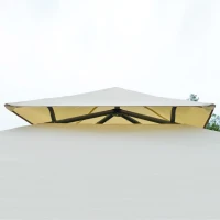 Outsunny paviljoen partytent met dubbel dak 3,5 x 3,5 x 2,7 m partytent staal polyester beige(m-8)