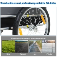 PawHut huisdier fietsaanhanger weersbescherming hondenkar oxford-stof blauw / groen(m-6)