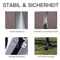 Huśtawka z dachem Huśtawka ogrodowa 3-osobowa z dachem funkcja leżenia stal 2 kolory(m-7)