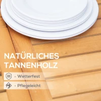 Outsunny Stół ogrodowy, rozkładany, odporny na warunki atmosferyczne, 160 cm x 70 cm x 72 cm, Kolor naturalny(m-6)