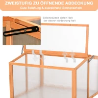 Outsunny koude frame kas met deksel hout polycarbonaat(m-5)
