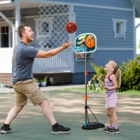 HOMCOM Kinderbasketbalstandaard basketbalring 126-158 cm instelbaar met staander(m-2)