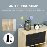 HOMCOM Raft pentru biblioteca cu 7 compartimente, dulap multifunctional cu 3 sertare detasabile, 90x30x102,5 cm, lemn(m-6)