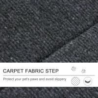 PawHut Dog Steps Pet Stairs 2 In 1 Convertible Dog Ramp Portable Foldable 3 Steps Cat Ladder for Bed Couch Car 60 x 47 x 50 cm(m-6)