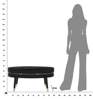 Pouf Paris xxl Nero/Gold cm Ø 90X46(m-7)