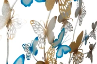 Pannello Da Muro Butterflies Oro/Celeste cm 132X3,5X95,5(m-4)