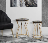 Tavolinetti Leaf Top Coppia cm Ø 37X51-25X46(m-5)