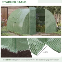 Outsunny Gewächshaus mit Fenstern 6 x 3 x 2m Grün(m-5)
