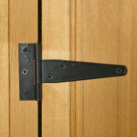 Outsunny Gartenschrank Gartenhaus Gerätehaus Geräteschuppen mit Fachböden Asphaltdach Fenster Holz Gelb+Grün 77 x 54,2 x 179 cm(m-9)