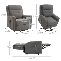 Homcom Fotoliu Relax – Reclinabil cu Ridicare & Suport Picioare(m-3)