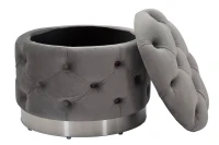 Pouf Contenitore Rich Grigio cm Ø 55X42(m-6)