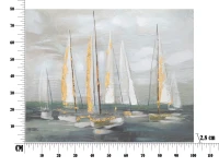 Dipinto Su Tela Gold Boat cm 100X2,8X80(m-6)