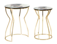 Tavolinetti Abstract Top -A- Coppia cm Ø 37X51-25X46(m-1)