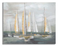 Dipinto Su Tela Gold Boat cm 100X2,8X80(m-1)