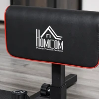 HOMCOM Ławka treningowa do mięśni nóg przysiadów brzuch pośladki trenażer sissy squat regulowany na kółkach(m-9)