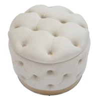 Pouf Contenitore Rich Crema cm Ø 55X42(m-2)