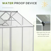 Outsunny Greenhouse w/ Sliding Door Window Glavanized Base 4mm PC Panels Aluminium Frame 195x182cm Outdoor(m-6)
