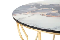Tavolo Da Caffe' Abstract Top -A-  Top cm Ø 70X43,5(m-3)