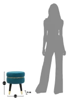 Sgabello Paris Ottanio/Gold cm Ø 35X40,5(m-7)