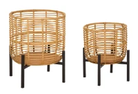 Portavasi Rattan Coppia cm Ø 41X47-33X39(m-1)
