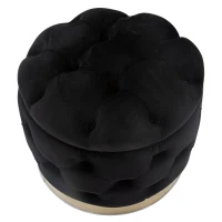 Pouf Contenitore Rich Nero cm Ø 55X42(m-4)