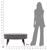 Pouf Paris xxl Grigio/Silver cm Ø 90X46(m-7)