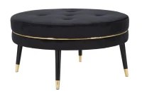 Pouf Paris xxl Nero/Gold cm Ø 90X46(m-1)