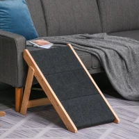 PawHut Dog Steps Pet Stairs 2 In 1 Convertible Dog Ramp Portable Foldable 3 Steps Cat Ladder for Bed Couch Car 60 x 47 x 50 cm(m-12)